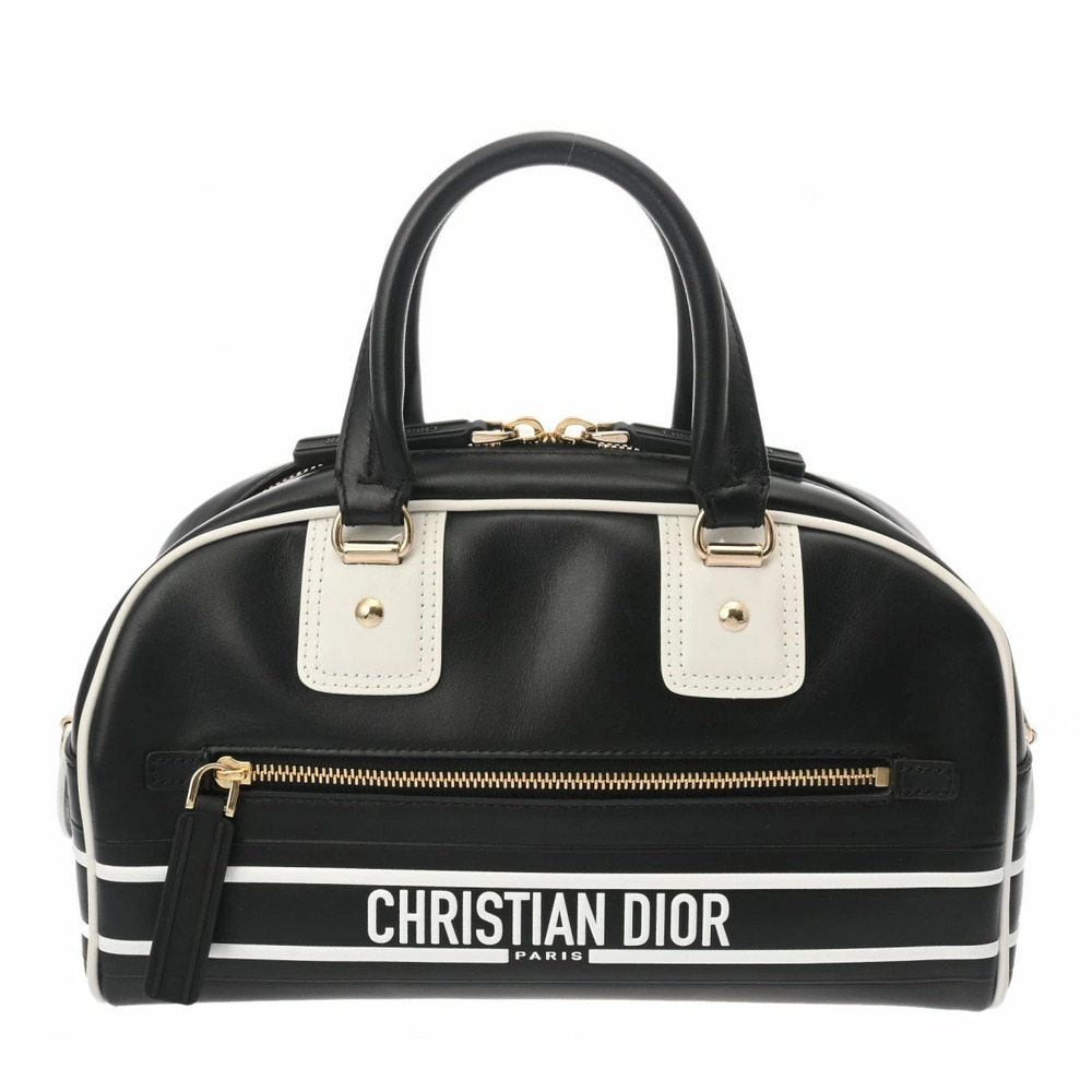 CHRISTIAN DIOR Vibe Bag Black White Leather Handbag